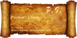 Pecker Ilona névjegykártya